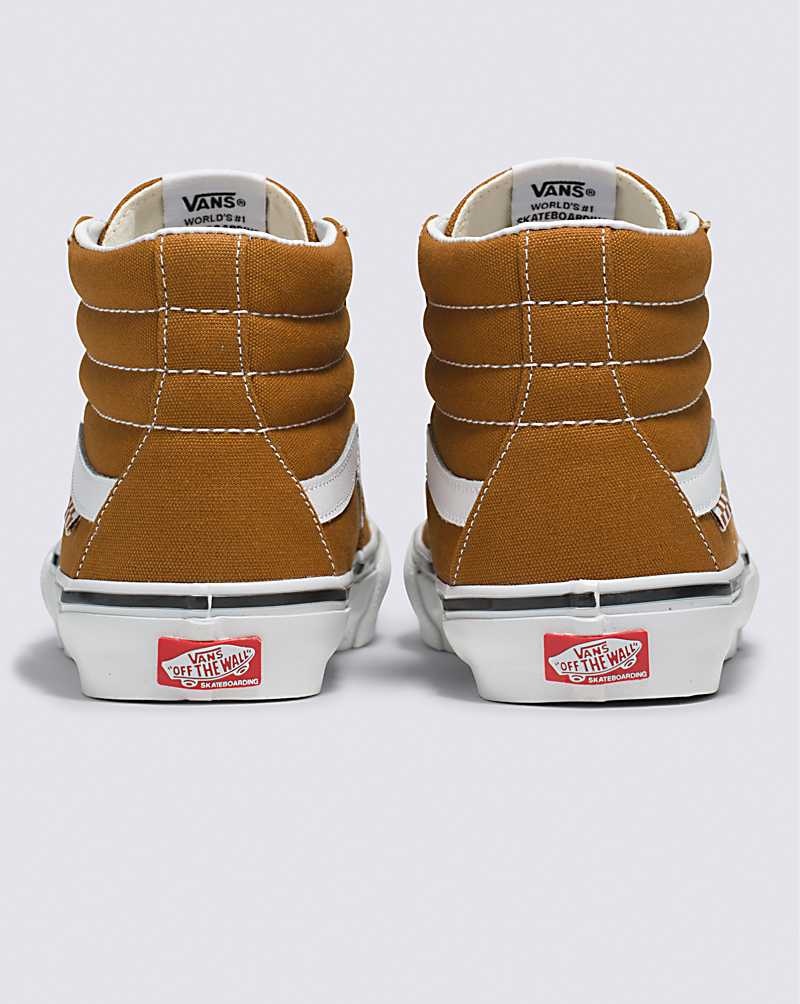 Women's Vans Skate Sk8-Hi Skate Shoes Brown | USA TVC-104695