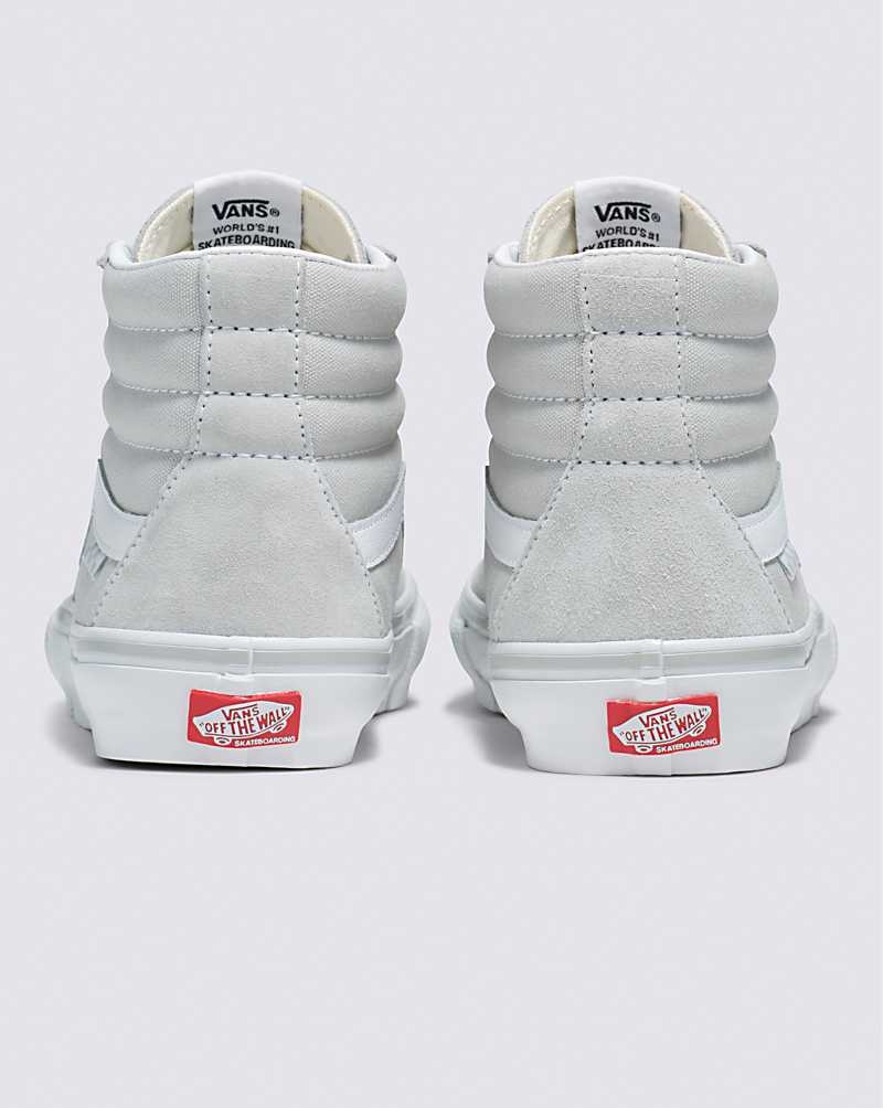 Women's Vans Skate Sk8-Hi Skate Shoes Light Grey White | USA KOY-286934