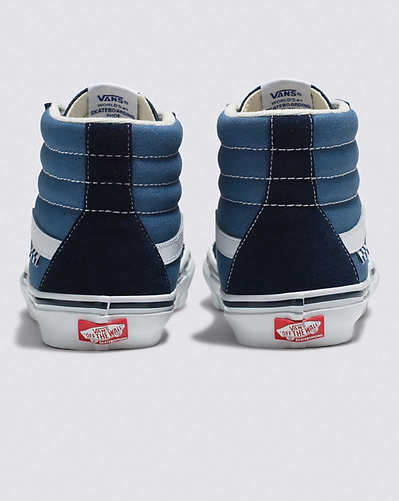 Women's Vans Skate Sk8-Hi Skate Shoes Navy White | USA GJP-081264