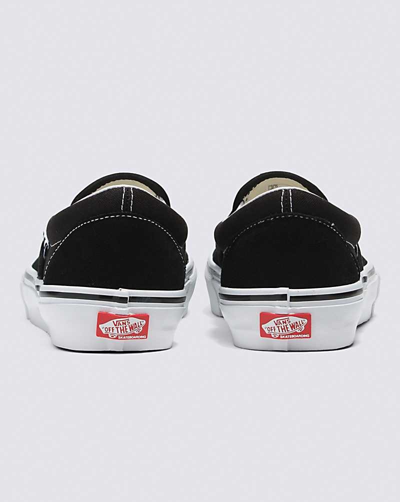 Women's Vans Skate Slip-On Skate Shoes Black White | USA YTK-379206