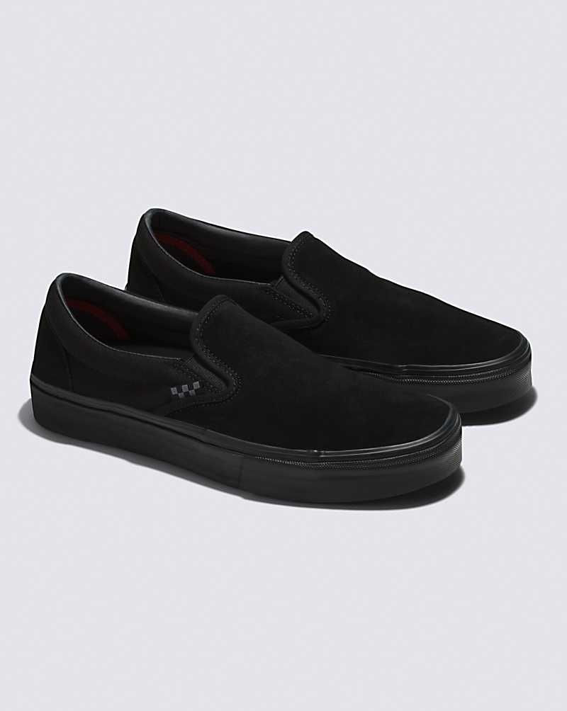 Women's Vans Skate Slip-On Skate Shoes Black | USA NGU-598041