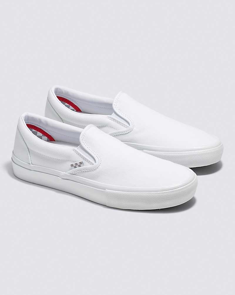 Women's Vans Skate Slip-On Skate Shoes White | USA RMY-809367