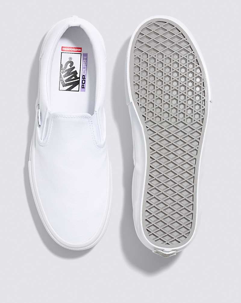 Women's Vans Skate Slip-On Skate Shoes White | USA RMY-809367