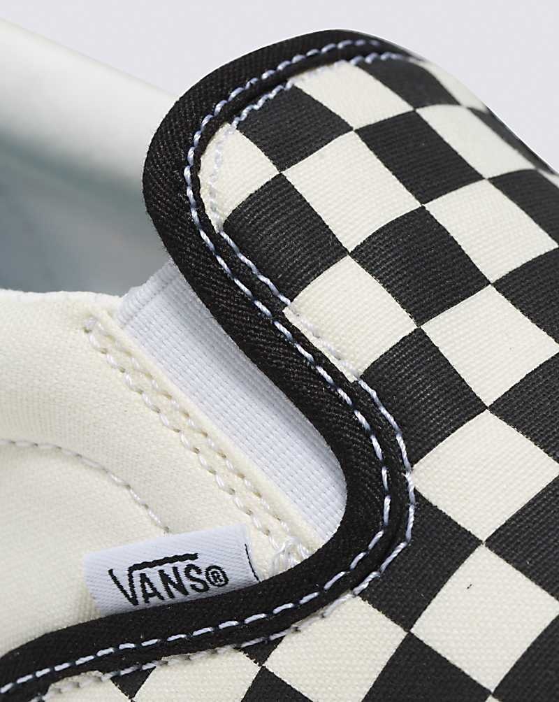 Women's Vans Slip-On ComfyCush Checkerboard Shoes Black White | USA KJQ-201394