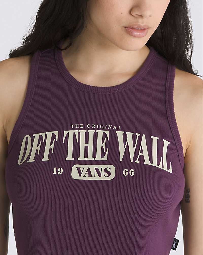 Women's Vans Team Spirit Tank Top Burgundy | USA DUL-184732