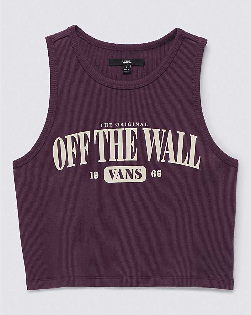 Women's Vans Team Spirit Tank Top Burgundy | USA DUL-184732