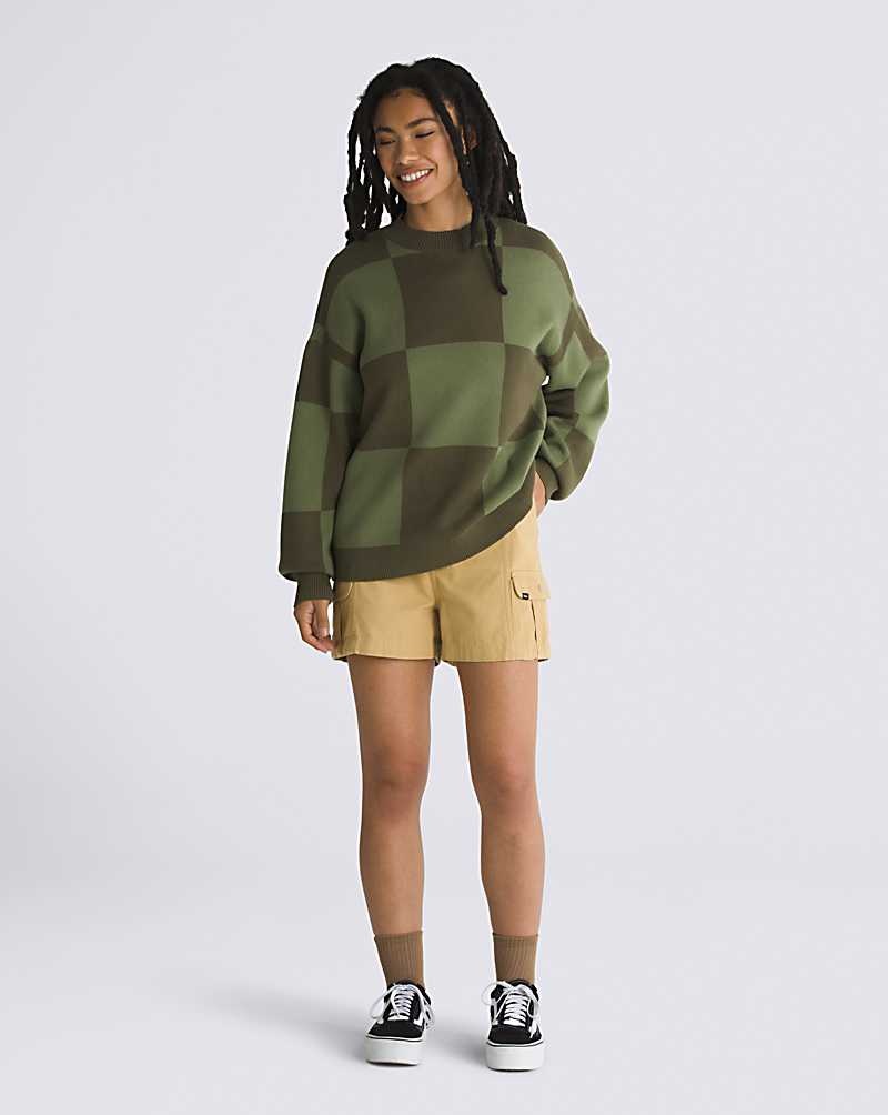 Women's Vans Vortex Sweater Olive | USA HPQ-042319